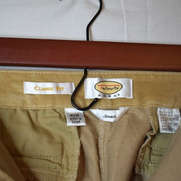 Talbots Beige stretch velvet pants classic fit NWT - Picture 8 of 9
